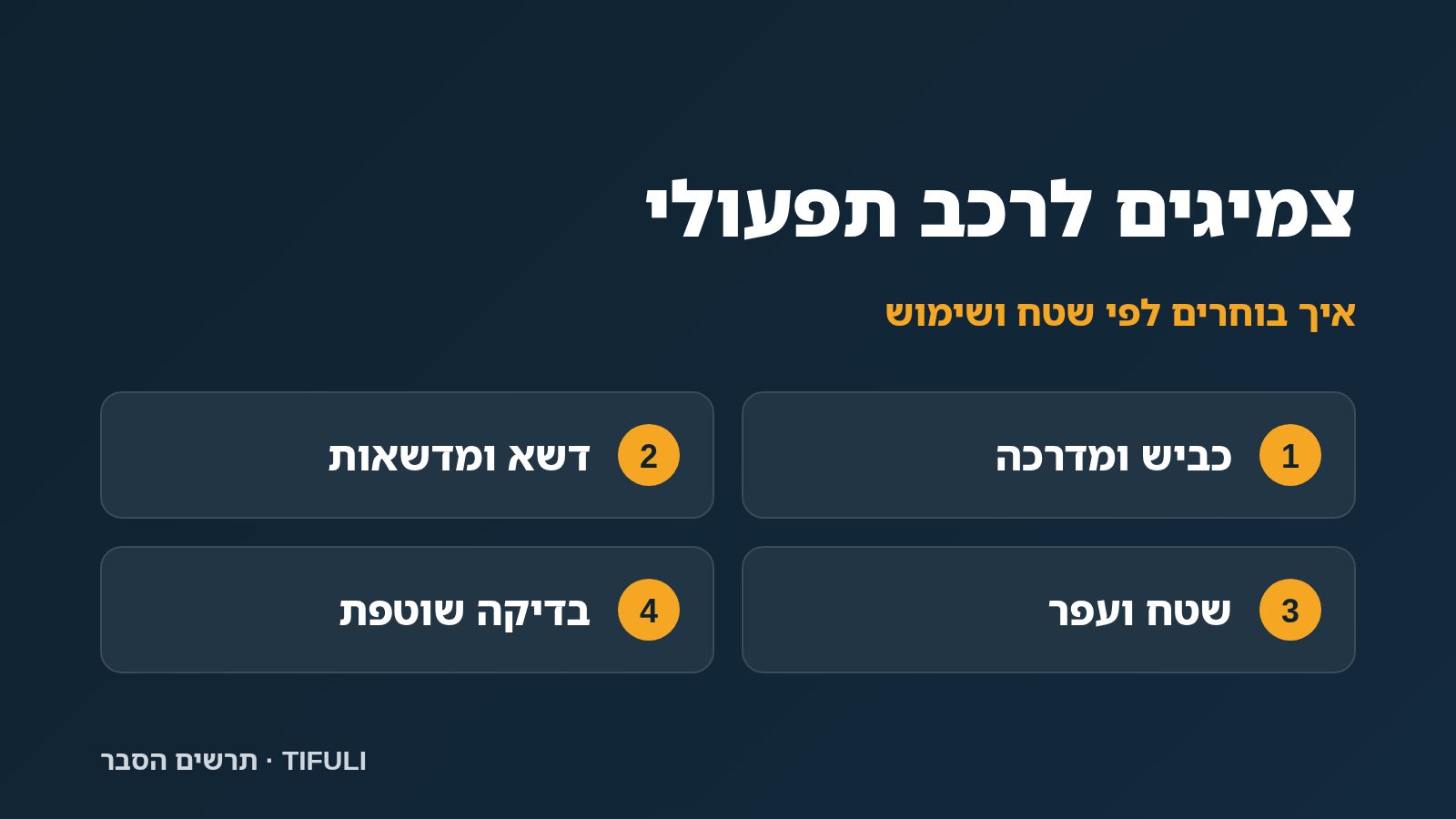 תרשים הסבר של TIFULI: צמיגים לרכב תפעולי